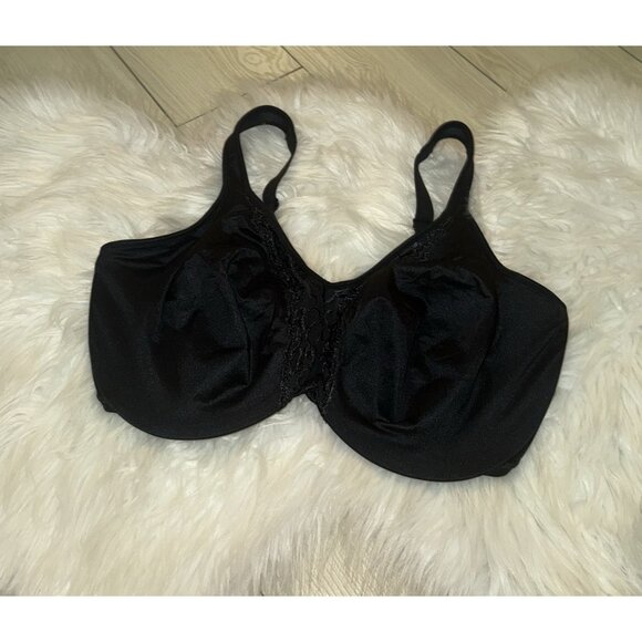 Lilyette Dream Minimizer Bra Underwire Unpadded Lace Womens  36DDD Black 0998 - Picture 1 of 6